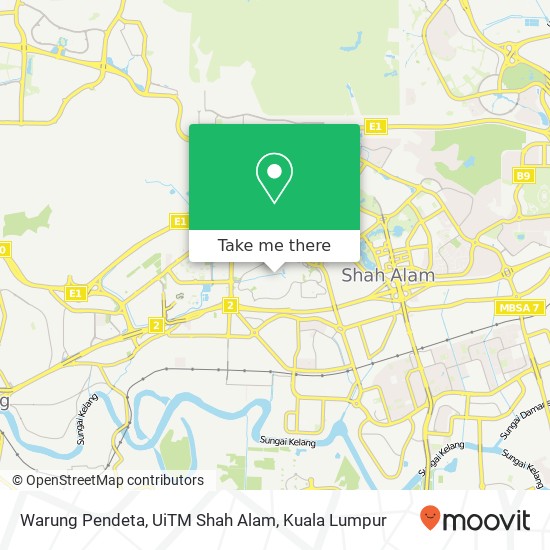 Peta Warung Pendeta, UiTM Shah Alam