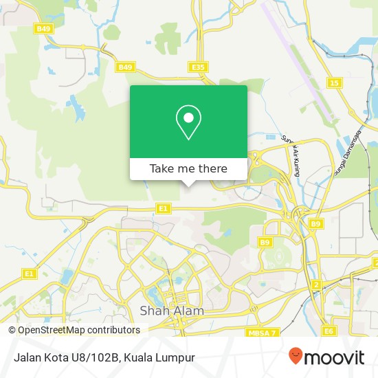 Jalan Kota U8/102B map