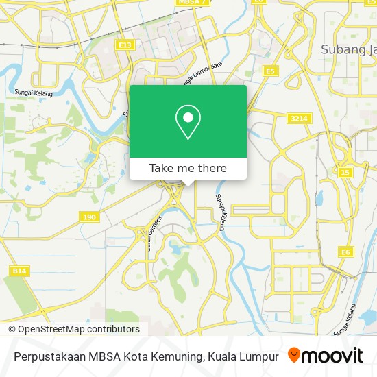 Perpustakaan MBSA Kota Kemuning map