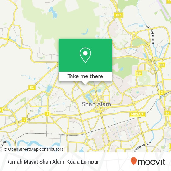 Rumah Mayat Shah Alam map