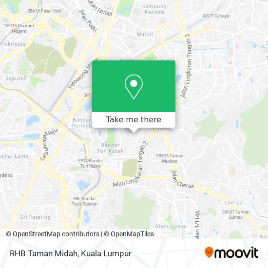 RHB Taman Midah map