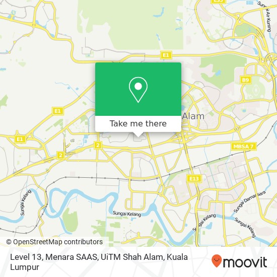 Level 13, Menara SAAS, UiTM Shah Alam map