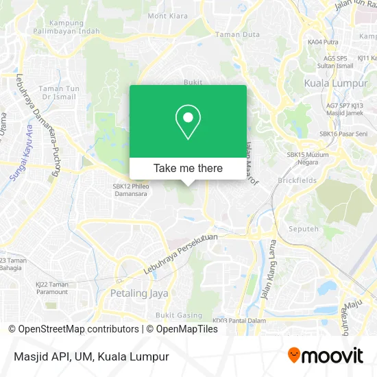 Masjid API, UM map