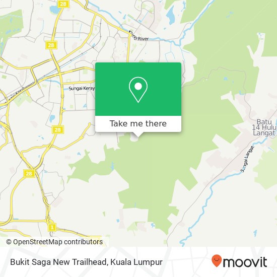 Bukit Saga New Trailhead map