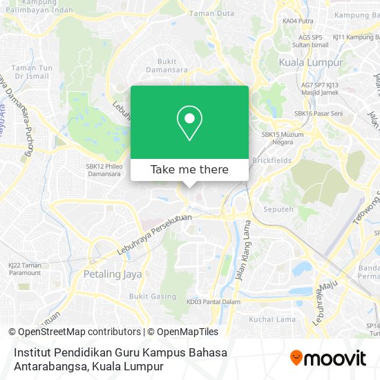 如何坐公交 捷运和轻快铁或火车去kuala Lumpur的institut Pendidikan Guru Kampus Bahasa Antarabangsa Moovit