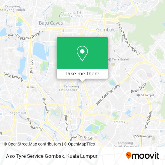 Aso Tyre Service Gombak map