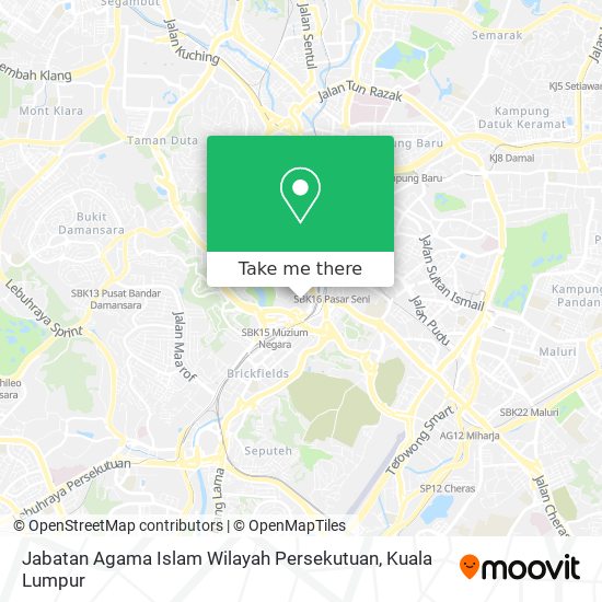 Cara Ke Jabatan Agama Islam Wilayah Persekutuan Di Kuala Lumpur Menggunakan Bis Mrt Lrt Atau Kereta Moovit