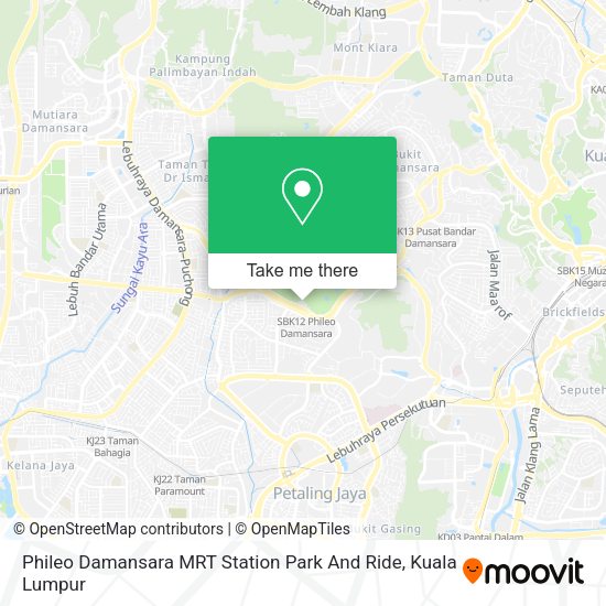 Peta Phileo Damansara MRT Station Park And Ride