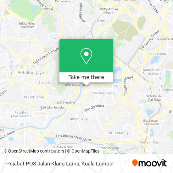 Peta Pejabat POS Jalan Klang Lama