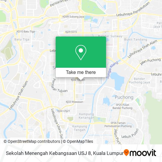 Peta Sekolah Menengah Kebangsaan USJ 8