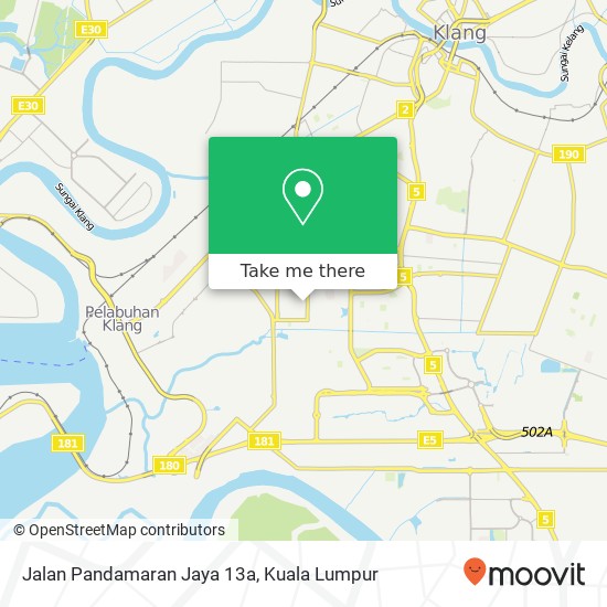 Peta Jalan Pandamaran Jaya 13a