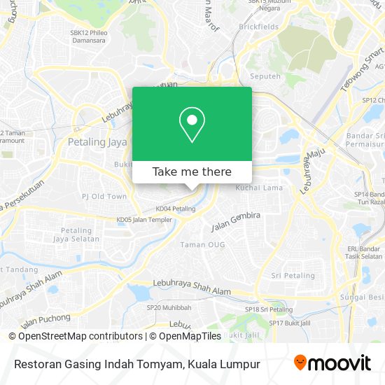 Restoran Gasing Indah Tomyam map