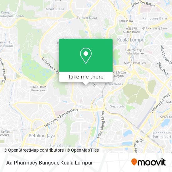 Aa Pharmacy Bangsar map