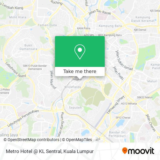 Metro Hotel @ KL Sentral map