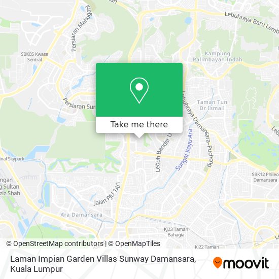 Peta Laman Impian Garden Villas Sunway Damansara