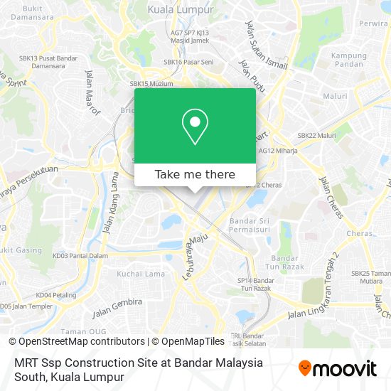 MRT Ssp Construction Site at Bandar Malaysia South map