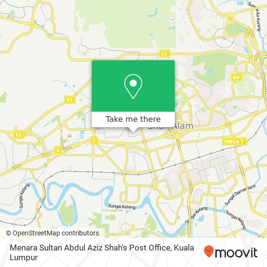Menara Sultan Abdul Aziz Shah's Post Office map