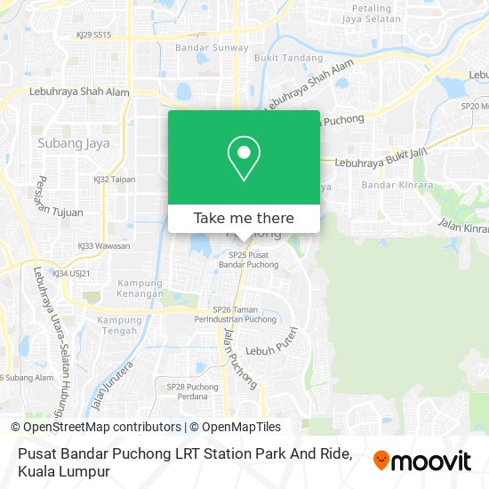 Peta Pusat Bandar Puchong LRT Station Park And Ride