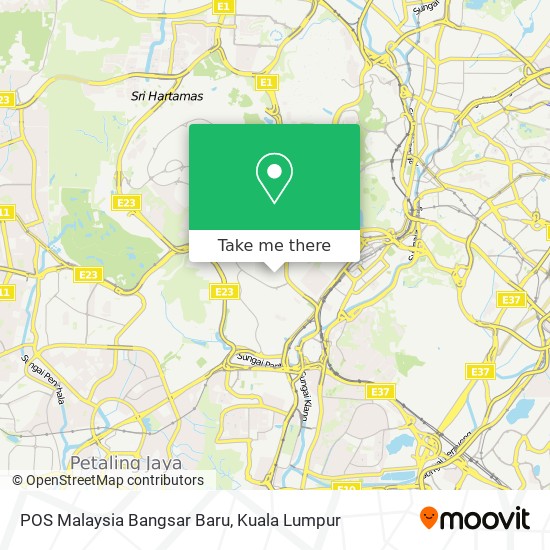 POS Malaysia Bangsar Baru map