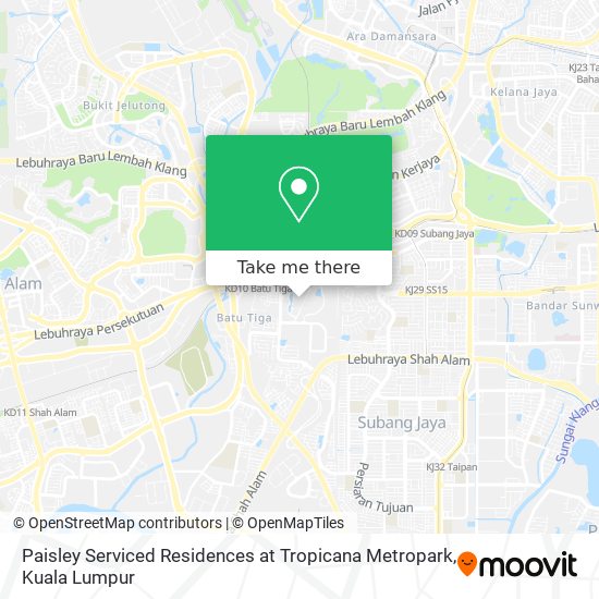 Paisley Serviced Residences at Tropicana Metropark map