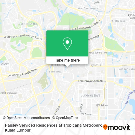 Paisley Serviced Residences at Tropicana Metropark map