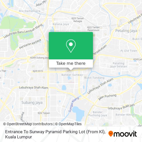 Entrance To Sunway Pyramid Parking Lot (From Kl) map