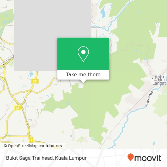Bukit Saga Trailhead map