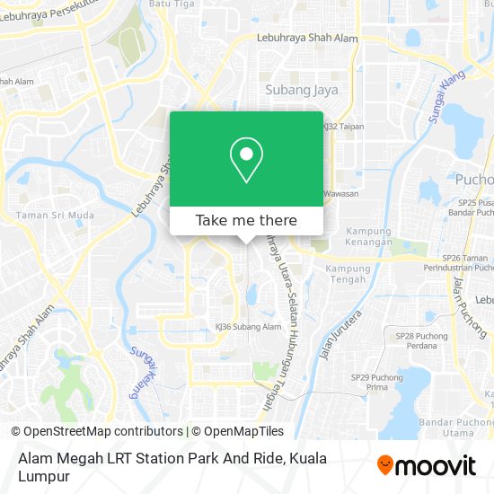 Alam Megah LRT Station Park And Ride map