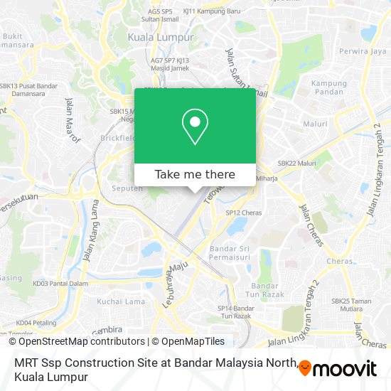 Peta MRT Ssp Construction Site at Bandar Malaysia North