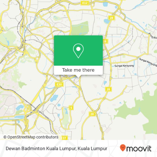 Dewan Badminton Kuala Lumpur map