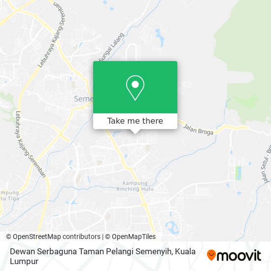 Peta Dewan Serbaguna Taman Pelangi Semenyih