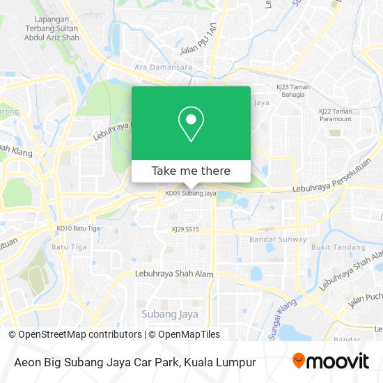 Peta Aeon Big Subang Jaya Car Park