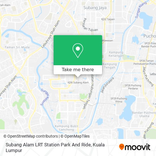 Peta Subang Alam LRT Station Park And Ride