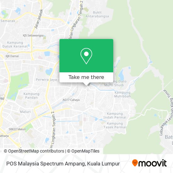 POS Malaysia Spectrum Ampang map