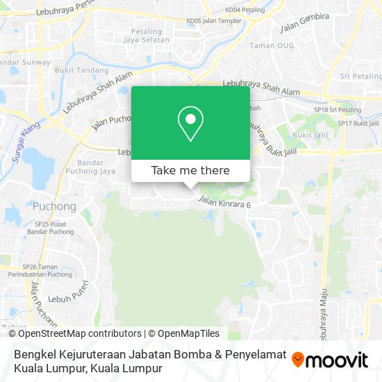Peta Bengkel Kejuruteraan Jabatan Bomba & Penyelamat Kuala Lumpur