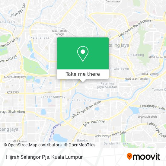 Hijrah Selangor Pjs map