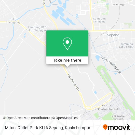 Peta Mitsui Outlet Park KLIA Sepang