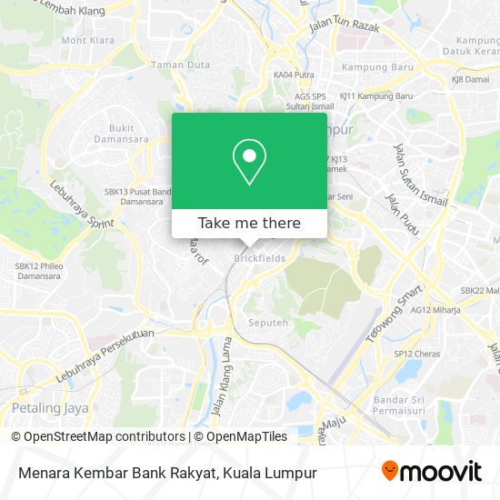 Menara Kembar Bank Rakyat map