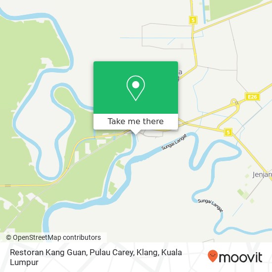 Peta Restoran Kang Guan, Pulau Carey, Klang