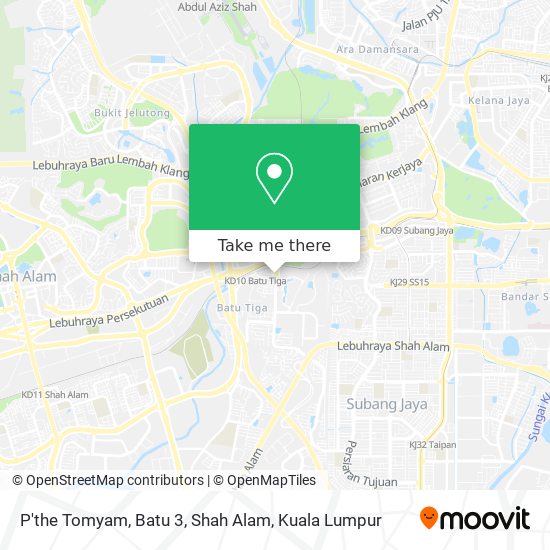 Peta P'the Tomyam, Batu 3, Shah Alam