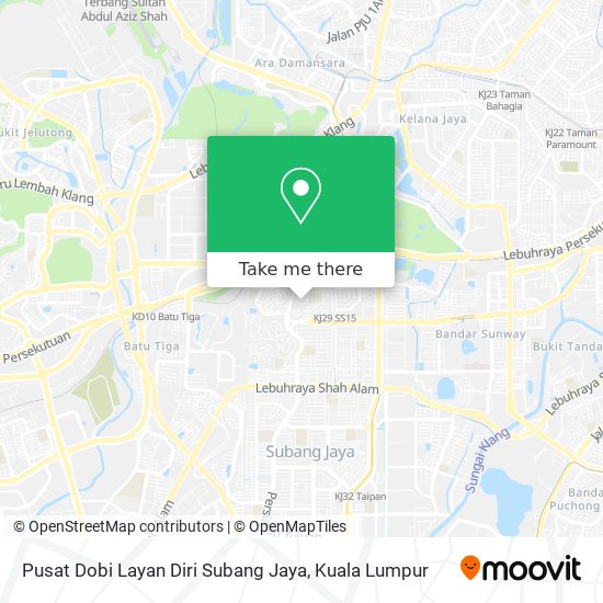Peta Pusat Dobi Layan Diri Subang Jaya