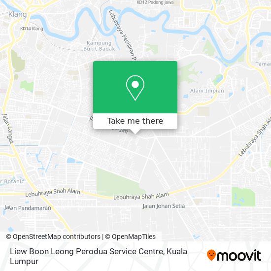 Peta Liew Boon Leong Perodua Service Centre