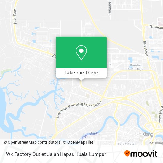 Wk Factory Outlet Jalan Kapar map
