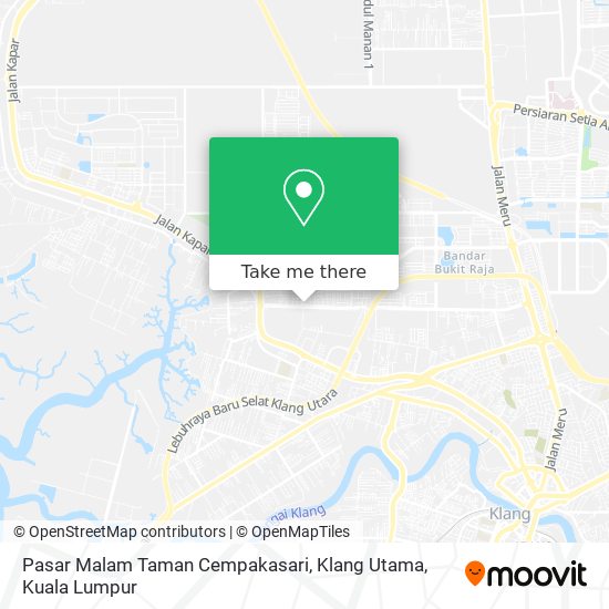 Peta Pasar Malam Taman Cempakasari, Klang Utama