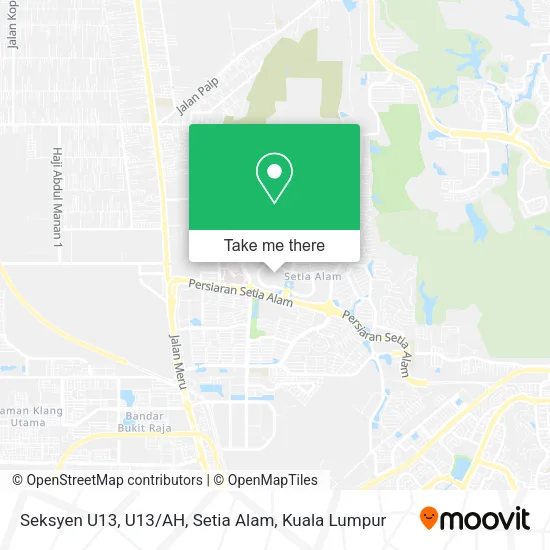 Peta Seksyen U13, U13 / AH, Setia Alam