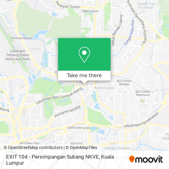 Peta EXIT 104 - Persimpangan Subang NKVE
