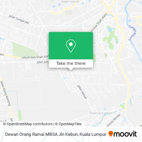 Peta Dewan Orang Ramai MBSA Jln Kebun