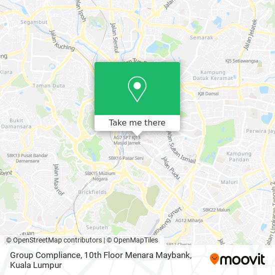 Group Compliance, 10th Floor Menara Maybank map