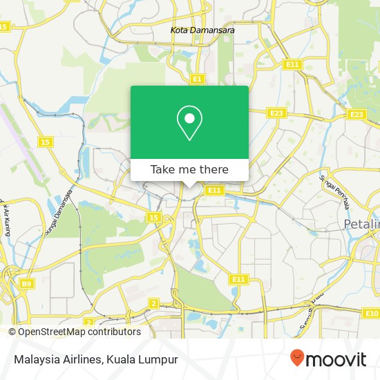 Peta Malaysia Airlines