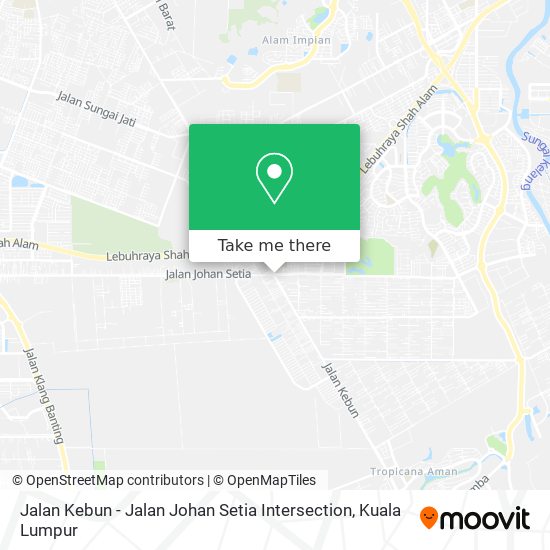 Jalan Kebun - Jalan Johan Setia Intersection map